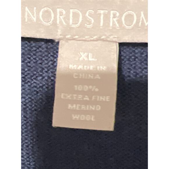 Nordstrom, Navy Blue 100% Merino Wool Cable Knit Vest, Size XL, KB305 - Picture 3 of 4